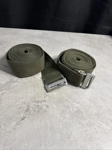 Juego de 2 correas de lona de tela verde para neumáticos de repuesto Waterbury Buckle Co Bt2 - Imagen 1 de 10