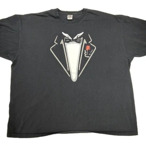 Tuxedo T-shirt Men's Size 3XL Black Formal Print Fun Festival Party Dad Tee - Picture 1 of 6