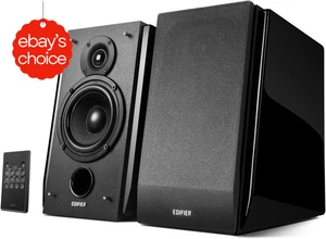 Active Bluetooth Bookshelf Speakers with Optical Input 2.0 Studio Monitor Black - Picture 1 of 12