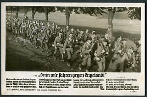AK Wehrmacht Liedkarte denn wir fahren gegen Engeland 1940 gelaufen Feldpost WW