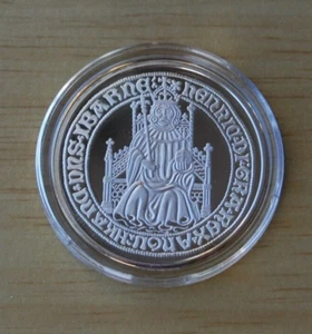 Monedas históricas de GB 1489 Enrique VII oro soberano moderno .925 moneda de plata 0,925 y certificado de autenticidad - Imagen 1 de 3