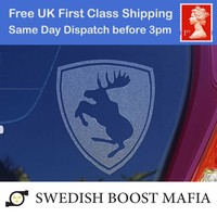 Prancing Moose etched glass effect vinyl decal sticker for Saab or Volvo