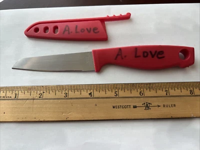 Cuchillo de pelar de 3,5" de acero inoxidable con funda a juego Foto 1 de 4