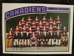 Tarjeta coleccionable de hockey Montreal Canadiens 1976/NHL Topps #141 usada lista de verificación de equipo - Imagen 1 de 2