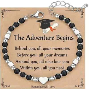 Graduation Gift for Her Graduation Bracelet With Heartfelt Card Adventure Begins - Picture 1 of 1