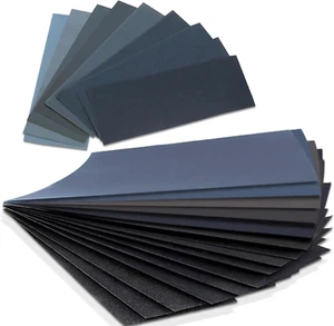 Sandpaper Set - 36 Sheets Sand Paper for Wood Glass Metal Finishing and Car Poli - Picture 1 of 12