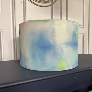 Hand Painted Lampshade Abstract Style Tie Dye Effect Ombre - Picture 1 of 7