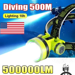 Professional Diving LED Headlamp Headlight Diver Spearfishing Head Flashlight - Picture 1 of 15