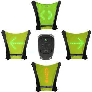 Sicherheitswarnweste mit LED Blinker Rucksack Radfahren Radsport Fahrradweste - Bild 1 von 8