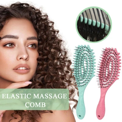 Cepillo para desenredar el cabello para mujeres Cepillo esponjoso Herramienta de peinado Masaje para cuero cabelludo Foto 1 de 4