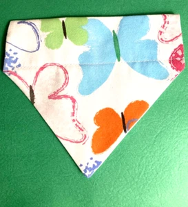 Over Collar SlideOn Pet Dog Cat Bandana Scarf SUMMER BUTTERFLIES SMALL/ MED - Picture 1 of 1