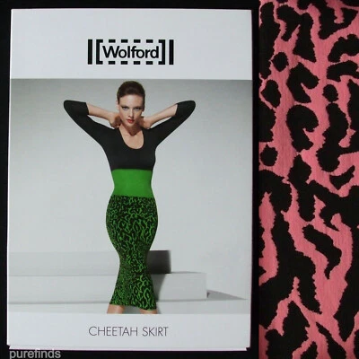 FALDA WOLFORD GUEPARDO CINTURA ALTA AZÚCAR CORAL Y NEGRA TALLA PEQUEÑA UK 10-12 NUEVA CON ETIQUETAS Foto 1 de 4