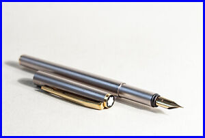 Steel & Gold MONTBLANC fountain pen NOBLESSE 14c 585 GOLD EEF size nib