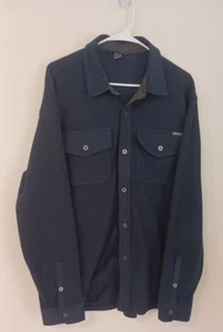 Eddie Bauer Long Sleeve Classic Blue Striped Fleece Men's Shirt XL FREE SHIPPING - Picture 1 of 5