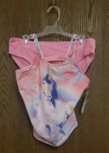 Wonder Nation Girls 2 Piece Swimsuit Tankini Unicorn Size XL 14/16 Pink UPF 50+ - Picture 1 of 6