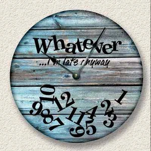 WHATEVER I'm Late Anyway Wall Clock - Rustic Cabin Beach Wall Decor 7122_FTLLC - Picture 1 of 2