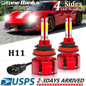 H11 H8 H9 LED Headlight Kit High Low Beam Bulb Super Bright 6500K White 360000LM - Picture 1 of 12