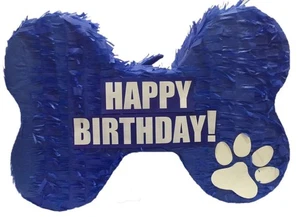 Piñata de hueso Happy Birthday 20" color azul - Imagen 1 de 1