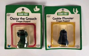1973 Sesame Street Muppets Rubber Finger Puppets Oscar The Grouch Cookie Monster - Picture 1 of 18