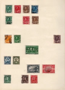 Canada Selection of 18 KGV used stamps mounted on album page. Mixed condition - Picture 1 of 1