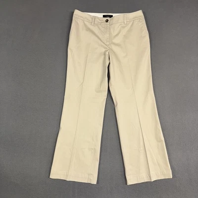Talbots Pants Women’s 8P Beige Signature Flare Flat Front Chino Cotton Blend NWT - Image 1 of 4