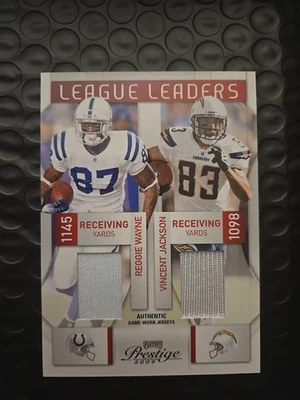 Dual 2 Color Jersey #'d /250 Reggie Wayne And Vincent Jackson. 2008 Panini - Image 1 of 2