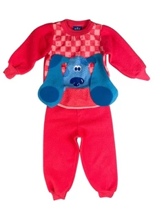 Vintage Blues Clues Pajama Set Top Pants Nickelodeon Promo 4T Ears Pink - Picture 1 of 18