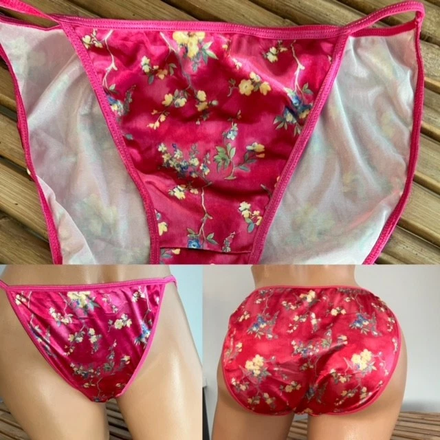BRAGAS DE BIKINI VINTAGE SEGUNDA PIEL SATINADAS CUERDAS ELÁSTICAS talla 8 Foto 1 de 1