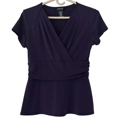 Muñeca bebé elástica George vintage cintura acanalada peplum wrap Y2K ciruela púrpura S Foto 1 de 4