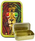 Reggae Lion 1oz Gold Airtight Tobacco Tin, Pill Box, Pocket Tin
