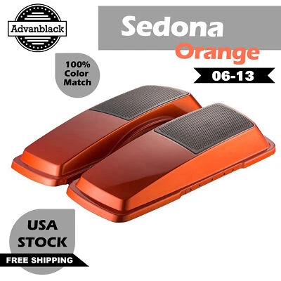 Sedona Orange 6x9 Saddlebag Speaker Lids Fits Harley Touring 06-13 by Advanblack - Image 1 of 4