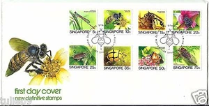 Singapore (FDC) 1985 - Definitive set of Insects Stamps up to 0.75cts (8v) - Picture 1 of 2