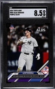 2024 Topps Now #802 Alex Verdugo NY Yankees ALDS Purple Parallel 22/25 SGC 8.5 - Picture 1 of 2