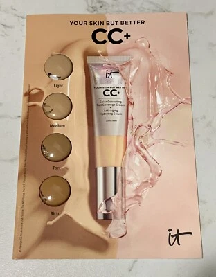 IT Cosmetics Your Skin but Better CC+ Nude Glow Serum Sample Card 6 Shades (#ms) - Image 1 of 2