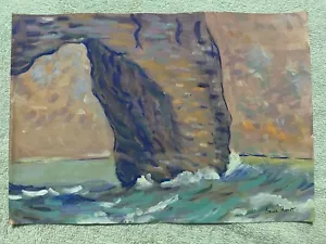 CLAUDE MONET drawing and painting on old paper signed stamped vintage - Picture 1 of 2