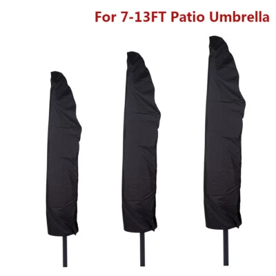 Cubierta de paraguas de patio cubierta de sombrilla impermeable con cremallera para 7/8/9/10/11/12/13 pies Foto 1 de 4