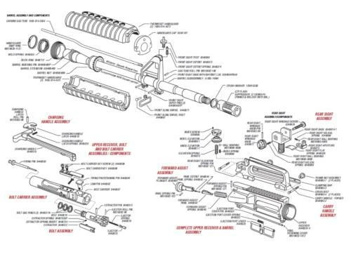 CONVERSATIONPRINTS AR15 PARTS DIAGRAM LIST COMPONENTS POSTER PICTURE PHOTO PRINT m16 m4 rifle 5955