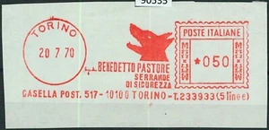 90537 - STORIA POSTALE - Annullo ROSSO MECCANICO 1970 - BENEDETTO PASTORE Torino - Picture 1 of 1