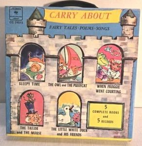 VINTAGE CHILDREN'S 5-BOOK/RECORD BOX SET 45 RPM (1969) BURL IVES FOLK SONG/STORY - Picture 1 of 12