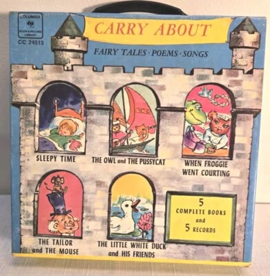 VINTAGE CHILDREN'S 5-BOOK/RECORD BOX SET 45 RPM (1969) BURL IVES FOLK SONG/STORY - Image 1 of 4