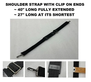 LEISURE Adjustable Shoulder Strap Laptop Luggage Duffle Bag Crossbody Black Pad - Picture 1 of 15