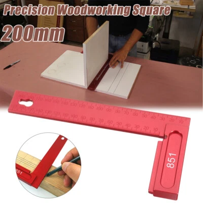 200mm Carpenter Triangle Ruler 90° Right Angle Try Square Woodworking Measuring - Image 1 of 4