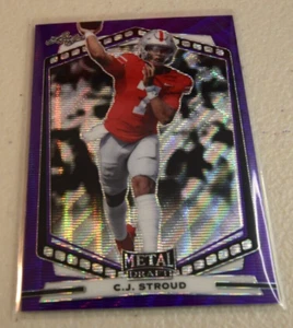2022 Leaf Draft #B-CJS C.J. Stroud Metal Prismatic Purple - Picture 1 of 2