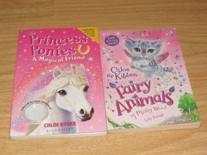 Girls Childrens Books Set 2 Chapter Paperback Princess Ponies Fairy Animals - Picture 1 of 2