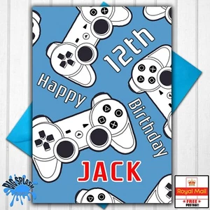 Personalised Birthday Card Gamer Playstation Any Name or Relative Any Age - Picture 1 of 2