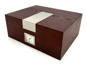 Walnut Cedar Cigar Humidor with Hygrometer Humidistat 10x8x6 (I) - Picture 1 of 7