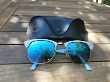 Ray Ban RB3016 Clubmaster 1102/3q  Blue lenses Blue frames sunglasses 51 Mm 