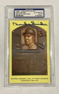 Duke Snider Signed Gold HOF Plaque Slabbed PSA/DNA Dodgers - Picture 1 of 1