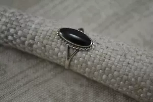 DE COLECCIÓN 1970 Juego de Anillo Estilo Placa Plata con Ónix Negro Talla L - Imagen 1 de 12