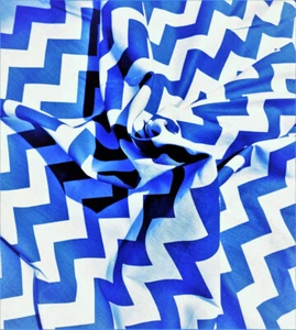 Premium 1 inch Chevron Zig Zag Poly Cotton Fabric Sold By The Yard. - Picture 1 of 2